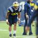 Michigan running back Thomas Rawls warms up on the practice field outside of the Al Glick Field House on Thursday, August 8, 2013. Melanie Maxwell | AnnArbor.com 